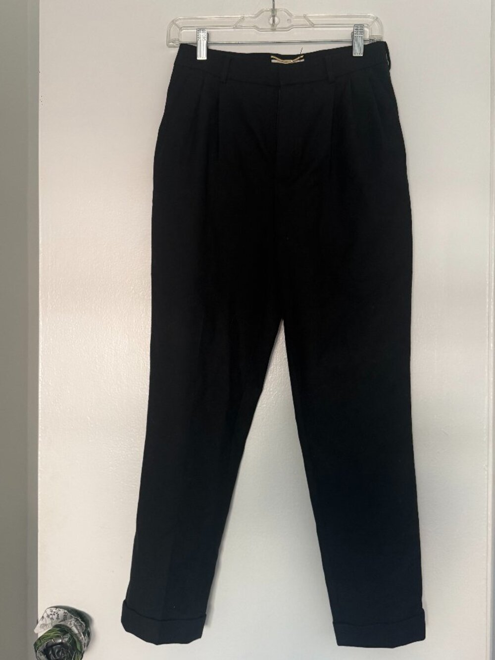 Saint Laurent Black 100% Wool Pants - side FR 36